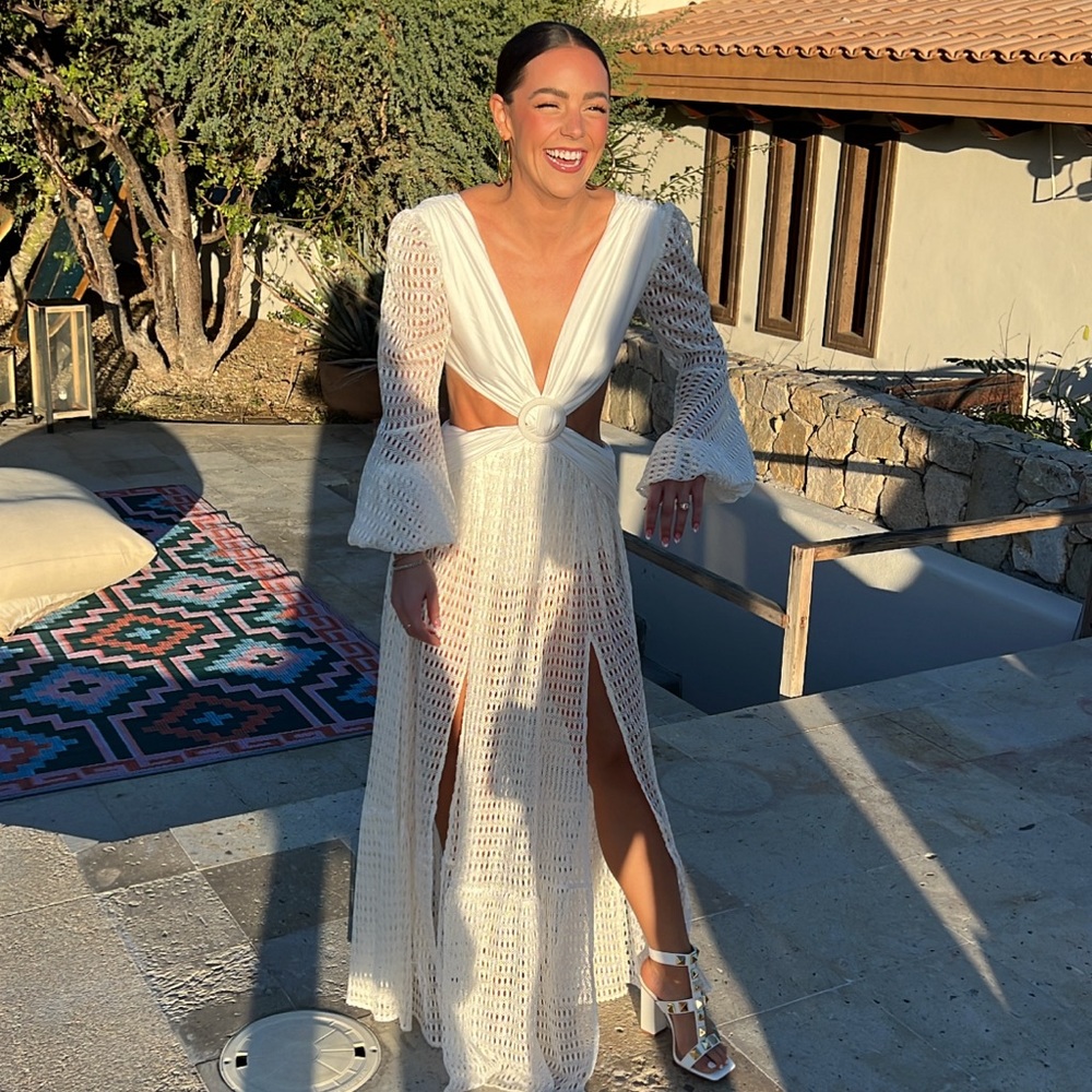 PatBo x Revolve cut out long sleeve beach dress